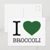 I LOVE BROCCOLI POSTKARTE (Vorne/Hinten)