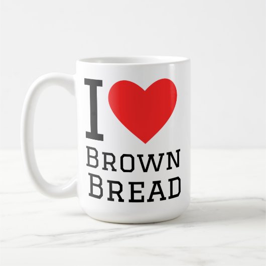 I love brown bread square sticker kaffeetasse (Links)