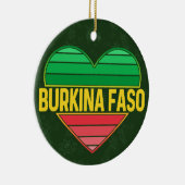 I Love Burkina Faso, Heart Burkinabè Keramik Ornament (Rechts)