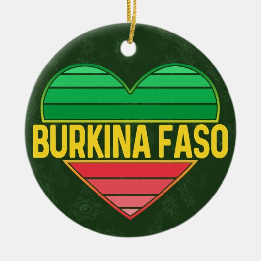 I Love Burkina Faso, Heart Burkinabè Keramik Ornament (Vorne)