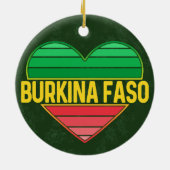 I Love Burkina Faso, Heart Burkinabè Keramik Ornament (Hinten)