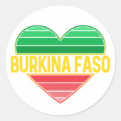 I Love Burkina Faso, Heart Burkinabè Runder Aufkleber (Vorderseite)