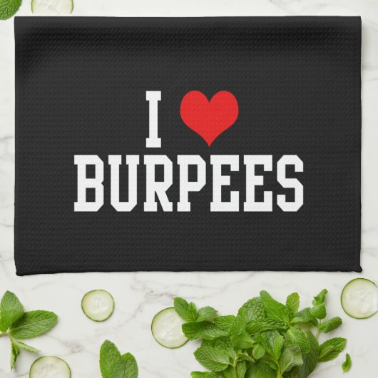I Love Burpees Geschirrtuch (Gefaltet)