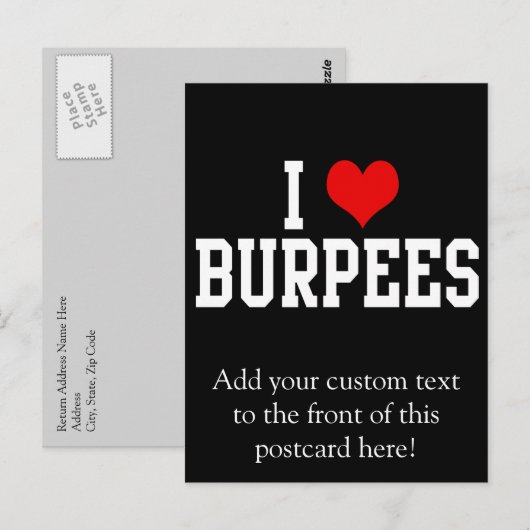 I Love Burpees Postkarte (Vorne/Hinten)