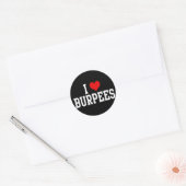 I Love Burpees Runder Aufkleber (Umschlag)