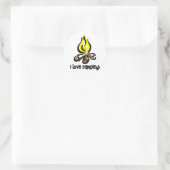 i love camping runder aufkleber (Tasche)