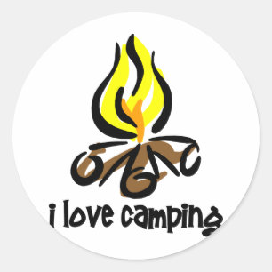i love camping runder aufkleber