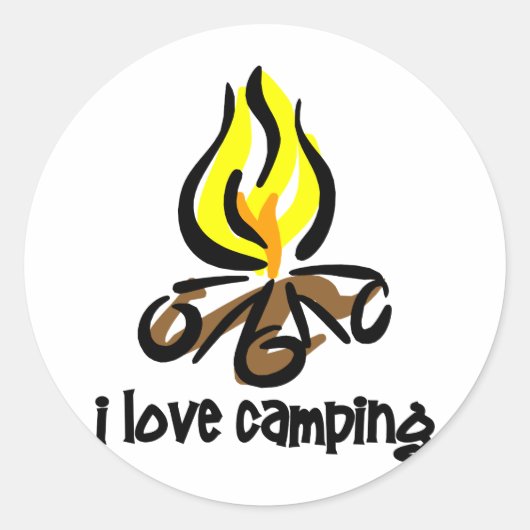 i love camping runder aufkleber (Vorderseite)