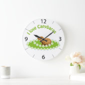I love Capybaras Große Wanduhr (Zuhause)