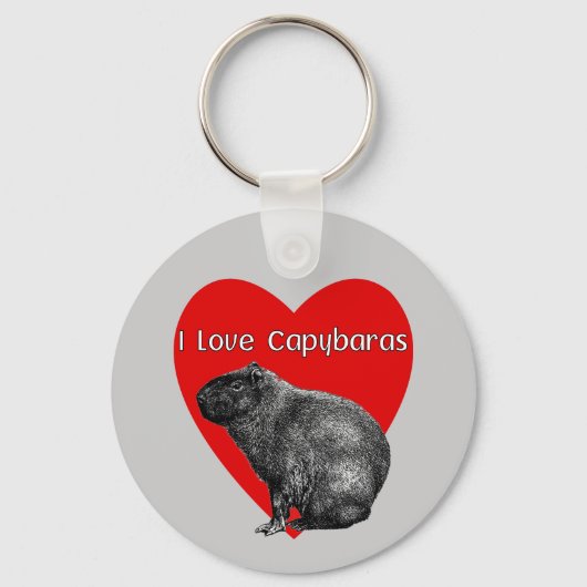 I Love Capybaras Keychain Schlüsselanhänger (Vorderseite)
