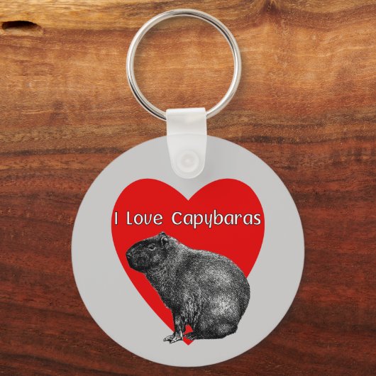 I Love Capybaras Keychain Schlüsselanhänger (Vorderseite)