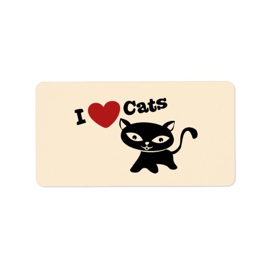 I Love Cat Adressaufkleber (Vorne)