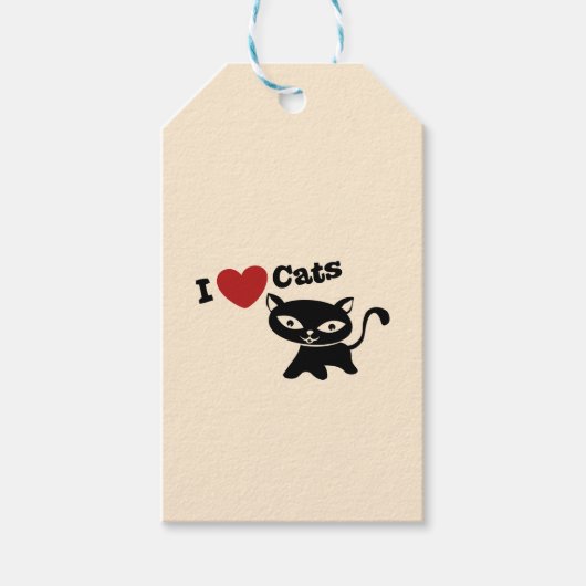 I Love Cat Geschenkanhänger (Vorderseite)