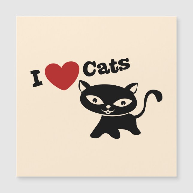 I Love Cat Magnetkarte (Vorderseite)