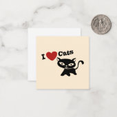 I Love Cat Mitteilungskarte (Vorderseite/Rückseite Beispiel)