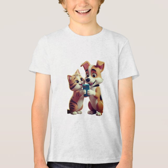 I love cat Tri-Blend shirt (Vorderseite)