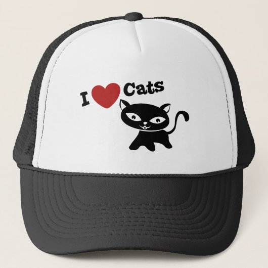 I Love Cat Truckerkappe (Vorderseite)