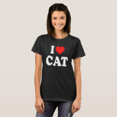 I Love Cat With A Red Heart T-Shirt (Vorne ganz)