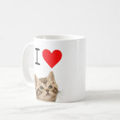 I Love Cats Custom Photo Mug  Kaffeetasse (Vorderseite Links)