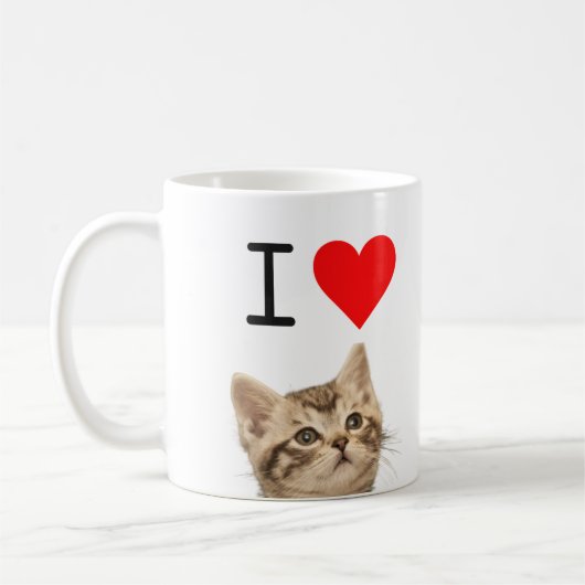 I Love Cats Custom Photo Mug  Kaffeetasse (Links)