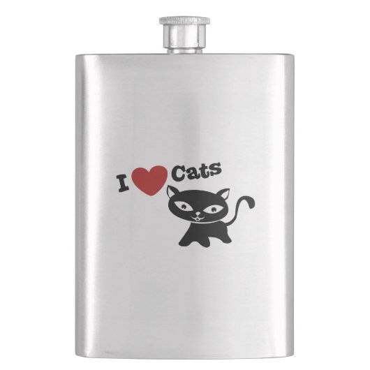 I love cats flachmann (Vorderseite)