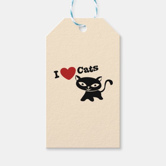 I love cats geschenkanhänger (Vorderseite)