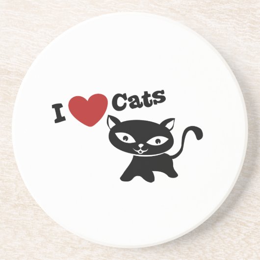 I love cats getränkeuntersetzer (Vorne)
