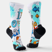 I LOVE CATS SOCKEN (Gewinkelt)