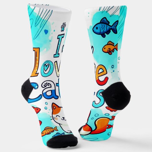 I LOVE CATS SOCKEN (Gewinkelt)
