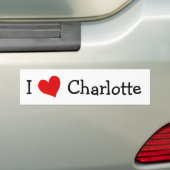 I Love Charlotte Bumper Sticker Autoaufkleber (Auf Auto)