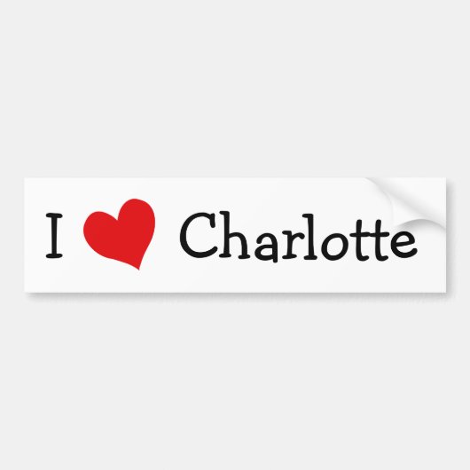 I Love Charlotte Bumper Sticker Autoaufkleber (Vorne)