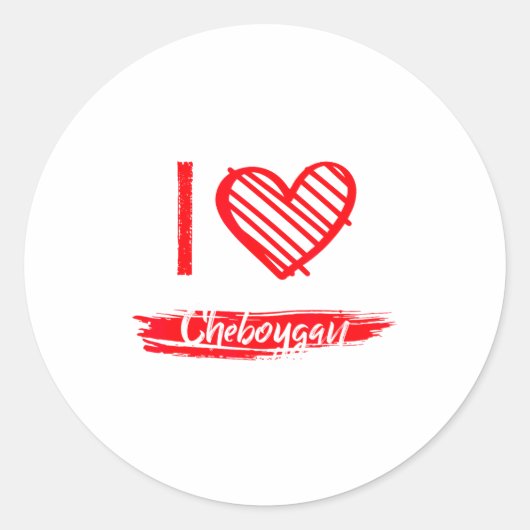 I Love Cheboygan I Heart Cheboygan  Runder Aufkleber (Vorderseite)