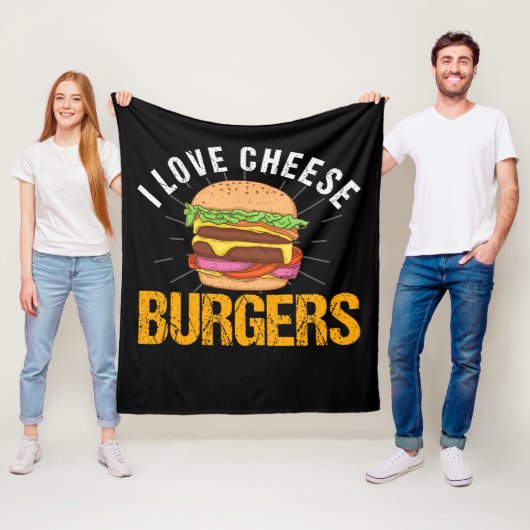 I Love Cheese Burgers, Hamburger Fleecedecke (Beispiel)