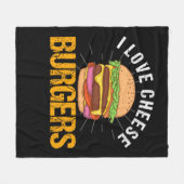 I Love Cheese Burgers, Hamburger Fleecedecke (Vorderseite (Horizontal))