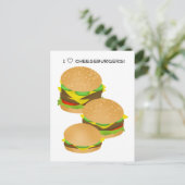 I Love Cheeseburgers Postkarte (Stehend Vorderseite)
