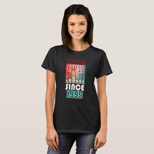 I love chess since 1995 T-Shirt (Vorne ganz)