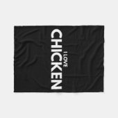I Love Chicken Tee Shirt Fleecedecke (Vorderseite (Horizontal))