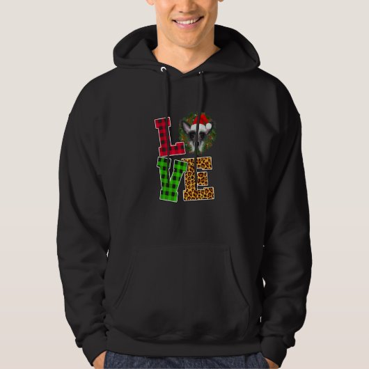 I Love Chinese Crested Dog Santa Hat Leopard Chris Hoodie (Vorderseite)