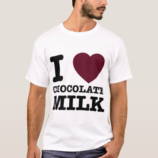 I Love Chocolate Milk Design T-Shirt (Vorderseite)