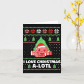 I Love Christmas A-lotl Axolotl In Santa Hat Ugly Karte (Gelbe Blume)