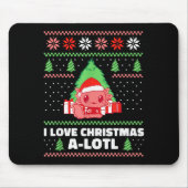 I Love Christmas A-lotl Axolotl In Santa Hat Ugly Mousepad (Vorne)