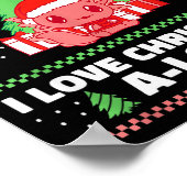 I Love Christmas A-lotl Axolotl In Santa Hat Ugly Poster (Ecke)