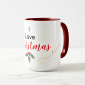 I Love Christmas Modern Minimalist Mug Tasse (VorderseiteRechts)