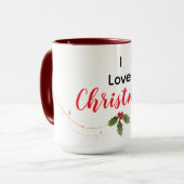 I Love Christmas Modern Minimalist Mug Tasse (Vorderseite Links)