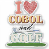 I Love Cobol Programming and Golf Sticker (Vorderseite)