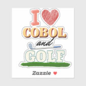 I Love Cobol Programming and Golf Sticker (Blatt)