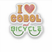 I Love Cobol Programming and The Bicycle Sticker (Vorderseite)