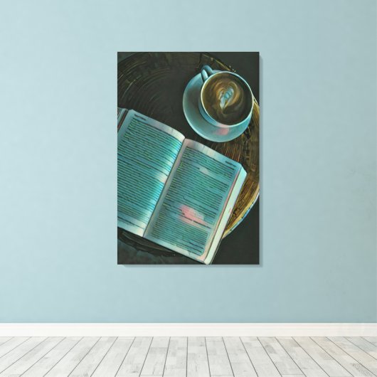 I love coffee and books leinwanddruck (Insitu (Holzboden))