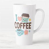 I Love Coffee Cute Kawaii Sticker – Adorable Coffe Milchtasse (Rechts)