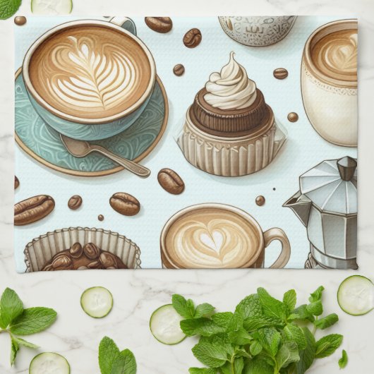 I Love Coffee Geschirrtuch (Gefaltet)